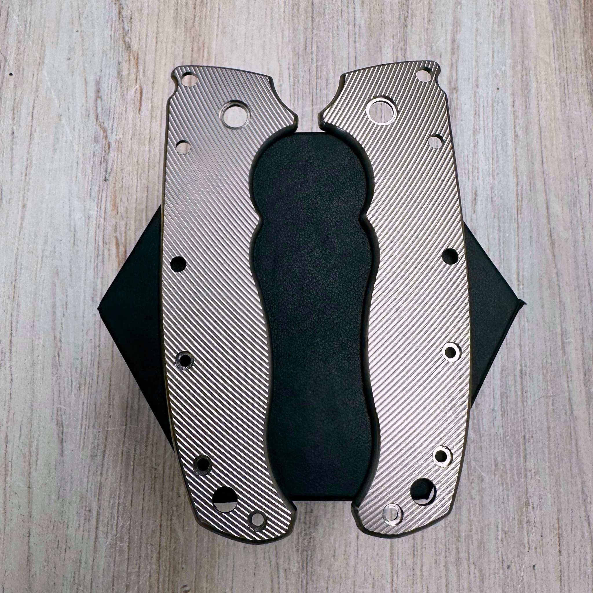 STOCKY GOAT - SMALL PIVOT - Textured Titanium Scales (Compatible with Demko AD20.5) - Image 5