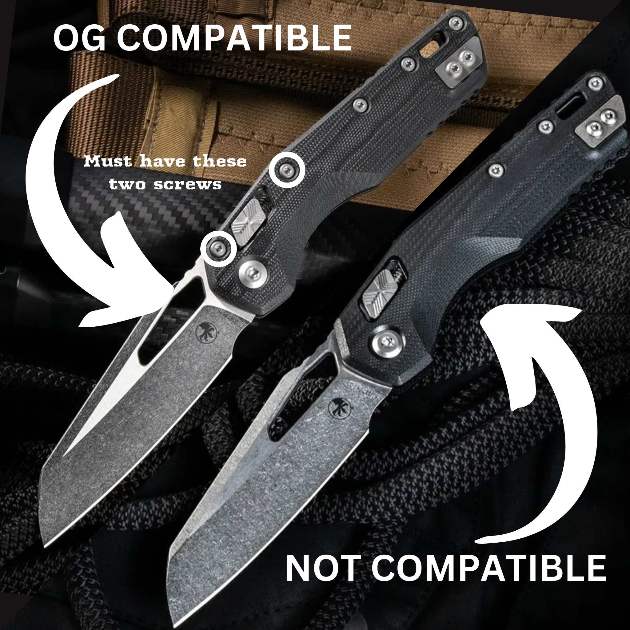 STOCKY GOAT - V2 - OG1 - Titanium Scales / Heavyweight (Compatible with Microtech Standard Issue (MSI)) - Image 4