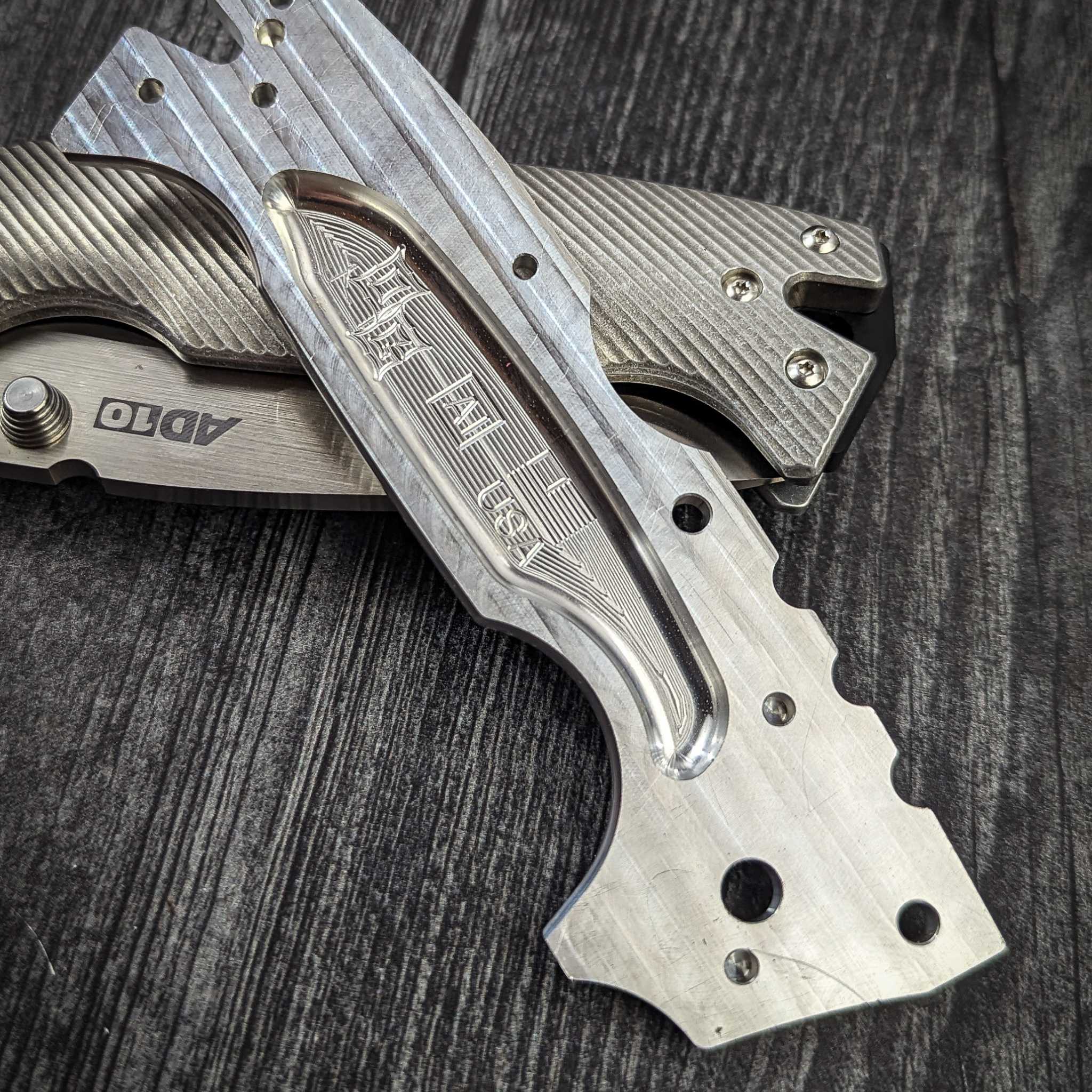 STOCKY GOAT - MM2 - LINERLESS Titanium Scales (Compatible w/ Cold Steel AD-10 & AD-10 Lite) - Image 4